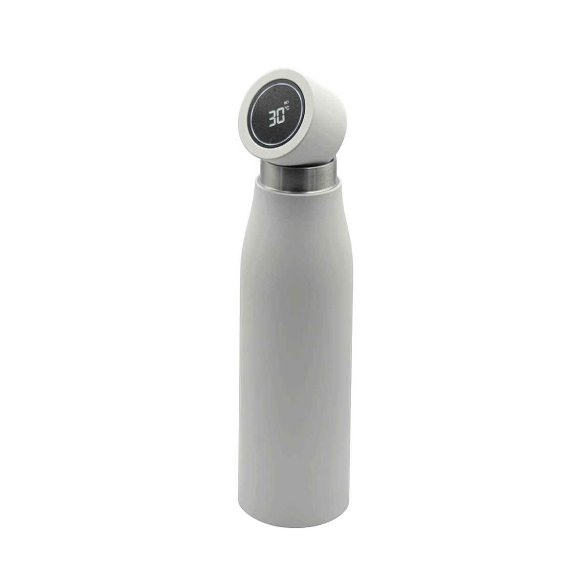 Bouteille isotherme intelligente OWLSENS blanche en acier inoxydable avec affichage LED tactile de la température